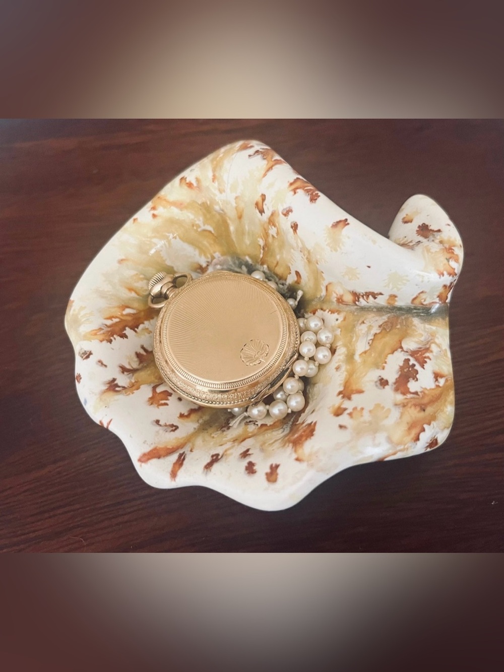 Handmade Pottery Seashell Dish Trinket Jewelry Decor